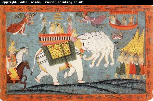 unknow artist Celestial Procession with Indra Riding His Elephant